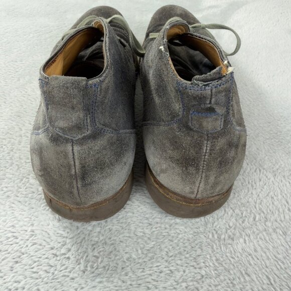 Isaia Napoli Grey Suede Leather Ankle Shoes Men’s Size 12 US Made In Italy - Picture 6 of 14